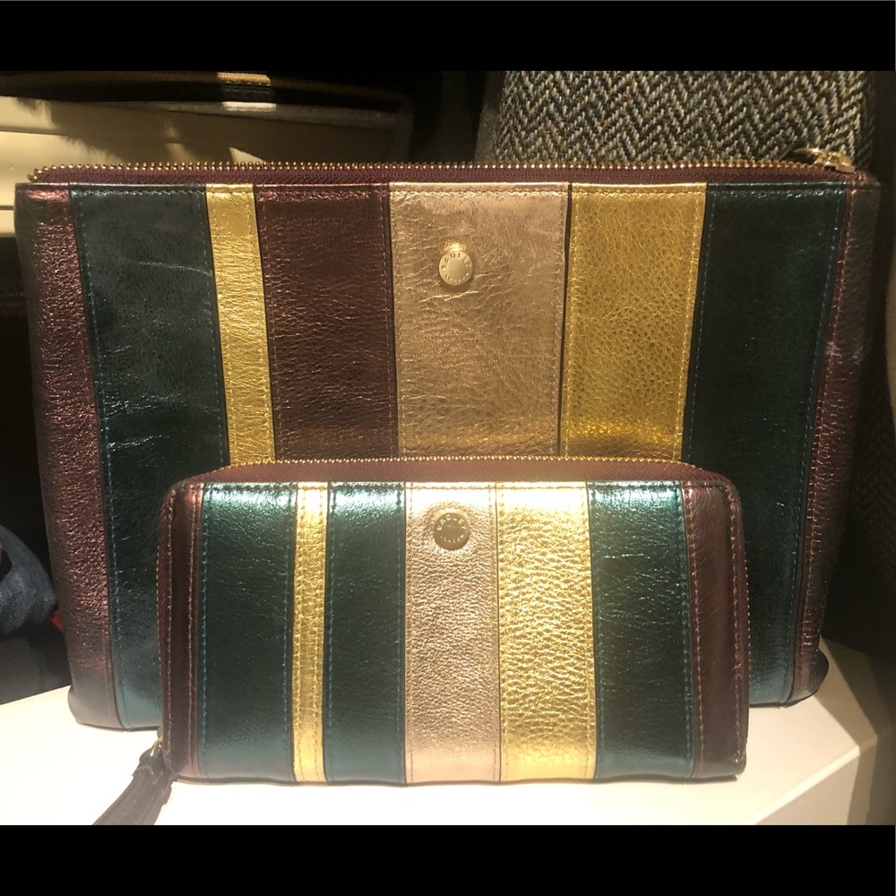 Radley London Leather Wristlet Clutch and Wallet